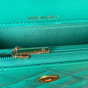 Chanel AP3385 Woc Flap Phone Holder With Chain Lambskin Green Gold - Default Title - View 9