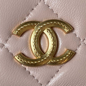 Chanel AP3385 Woc Flap Phone Holder With Chain Lambskin Pink Gold - Default Title - View 3