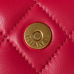 Chanel AP3385 Woc Flap Phone Holder With Chain Lambskin Red Gold - Default Title - View 9