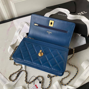 Chanel AP3424 Woc Mini Flap Bag Lambskin Blue - Default Title - View 5