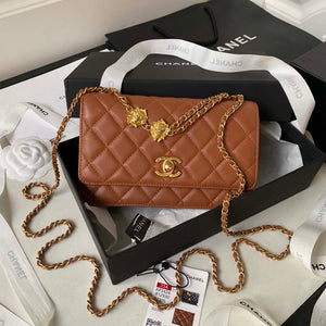 Chanel AP3424 Woc Mini Flap Bag Lambskin Caramel - Default Title - View 1