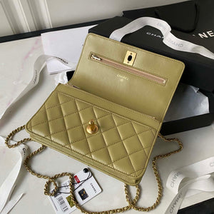 Chanel AP3424 Woc Mini Flap Bag Lambskin Lemon Yellow - Default Title - View 6