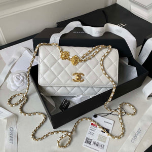 Chanel AP3424 Woc Mini Flap Bag Lambskin White - Default Title - View 1