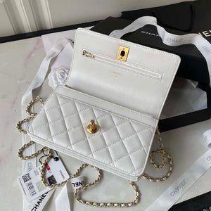 Chanel AP3424 Woc Mini Flap Bag Lambskin White - Default Title - View 6