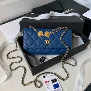 Chanel AP3426 Woc Mini Flap Bag Lambskin 17cm Blue - Default Title - View 1