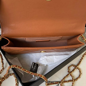 Chanel AP3426 Woc Mini Flap Bag Lambskin 17cm Brown - Default Title - View 8