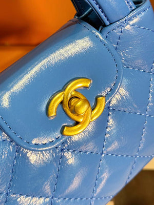 Chanel AP3435 Shiny Aged calfskin & gold-tone metal blue - Default Title - View 6