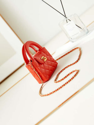 Chanel AP3435 Shiny Aged calfskin & gold-tone metal Orange Red - Default Title - View 3