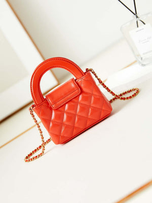 Chanel AP3435 Shiny Aged calfskin & gold-tone metal Orange Red - Default Title - View 4