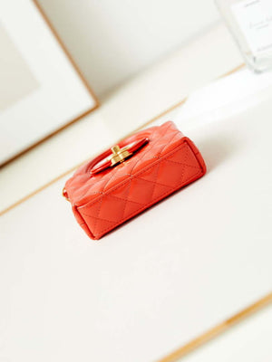 Chanel AP3435 Shiny Aged calfskin & gold-tone metal Orange Red - Default Title - View 5
