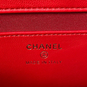 Chanel AP3484 CLUTCH WITH CHAIN Shiny Lambskin & Gold-Tone Metal Red - Default Title - View 8