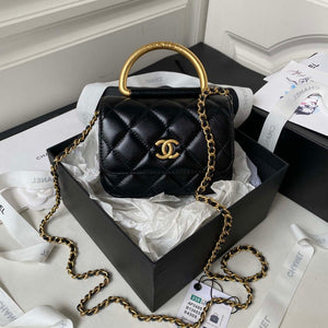 Chanel AP3485 Clutch With Chain Shiny Lambskin & Gold-Tone Metal Black - Default Title - View 1