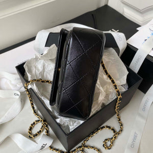Chanel AP3485 Clutch With Chain Shiny Lambskin & Gold-Tone Metal Black - Default Title - View 6