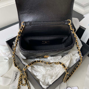 Chanel AP3485 Clutch With Chain Shiny Lambskin & Gold-Tone Metal Black - Default Title - View 7