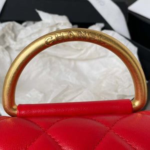 Chanel AP3485 Clutch With Chain Shiny Lambskin & Gold-Tone Metal Red - Default Title - View 4