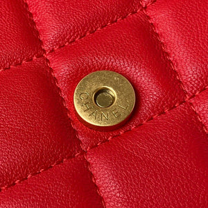 Chanel AP3485 Clutch With Chain Shiny Lambskin & Gold-Tone Metal Red - Default Title - View 9