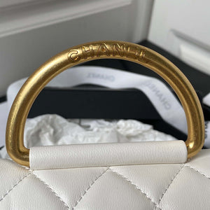 Chanel AP3485 Clutch With Chain Shiny Lambskin & Gold-Tone Metal White - Default Title - View 4