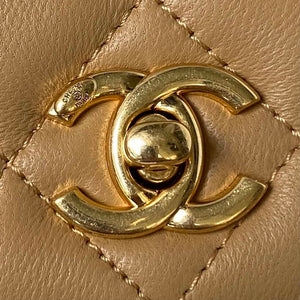 Chanel AP3504 Woc Wallet On Chain lambskin Imitation Pearls Strass & Gold Apricot - Default Title - View 3