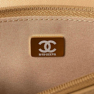 Chanel AP3504 Woc Wallet On Chain lambskin Imitation Pearls Strass & Gold Apricot - Default Title - View 8