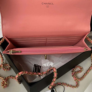 Chanel AP3504 Woc Wallet On Chain lambskin Imitation Pearls Strass & Gold Pink - Default Title - View 8