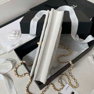 Chanel AP3504 Woc Wallet On Chain lambskin Imitation Pearls Strass & Gold white - Default Title - View 8
