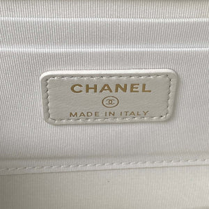 Chanel AP3512 Flap Phone Holder With Chain Lambskin Imitation Pearls Enamel & Gold White - Default Title - View 9