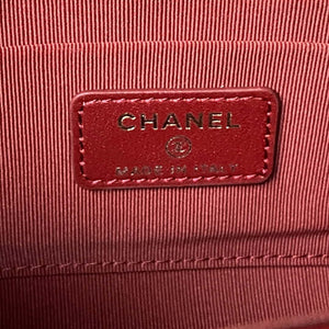 Chanel AP3512 Flap Phone Holder With Chain Lambskin Imitation Pearls Enamel & Gold Wine red - Default Title - View 9