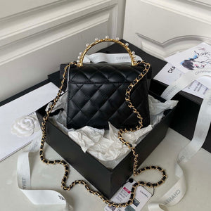 Chanel AP3513 Woc Clutch With Chain lambskin Imitation Pearls Enamel & Gold Black - Default Title - View 2