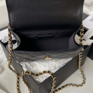 Chanel AP3513 Woc Clutch With Chain lambskin Imitation Pearls Enamel & Gold Black - Default Title - View 7