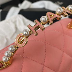 Chanel AP3513 Woc Clutch With Chain lambskin Imitation Pearls Enamel & Gold Pink - Default Title - View 4
