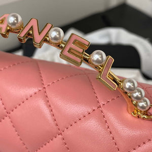 Chanel AP3513 Woc Clutch With Chain lambskin Imitation Pearls Enamel & Gold Pink - Default Title - View 5