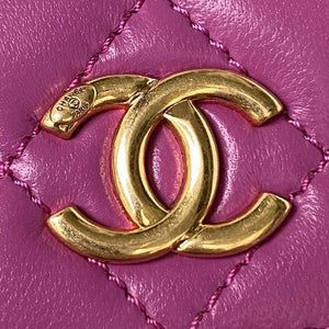 Chanel AP3513 Woc Clutch With Chain lambskin Imitation Pearls Enamel & Gold Purple - Default Title - View 3