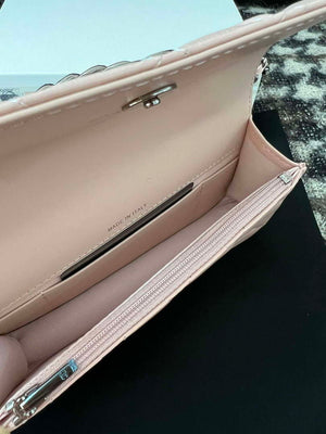 Chanel AP3566 Clutch with Chain Pink Shiny Crumpled Calfskin Strass & Ruthenium Finish Metal - Default Title - View 8