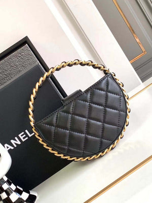 Chanel AP3584 Pouch Mixed Fibers Calfskin & Gold-Tone Metal Black - Default Title - View 3