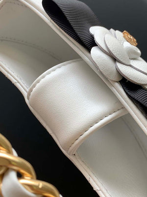 Chanel AP3583 Pouch Mixed Fibers 22cm Calfskin & Gold-Tone Metal White AP3584 - Default Title - View 7