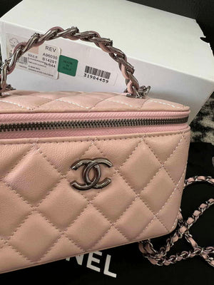 Chanel AP3593 Shiny Crumpled Calfskin Strass & Ruthenium-Finish Metal Pink - Default Title - View 8