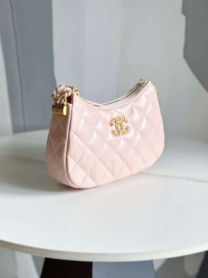 Chanel AP3647 23K Small Hobo Bag Lambskin Gold Metal Pink - Default Title - View 4