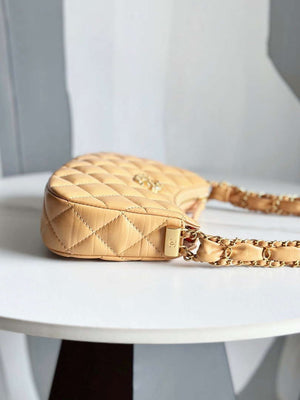 Chanel AP3647 23K Small Hobo Bag Lambskin Gold Metal Tan - Default Title - View 4