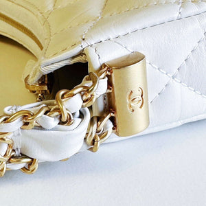 Chanel AP3647 23K Small Hobo Bag Lambskin Gold Metal White - Default Title - View 7