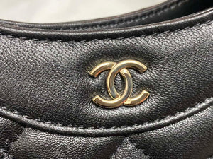 Chanel AP3656 Small Shopping Bag Shiny Lambskin & Gold-Tone Metal Black - Default Title - View 6