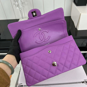 Chanel A01112 Flap Classic 11.12 Handbag Grained Calfskin & Silver-Tone Metal Orchid - Default Title - View 7