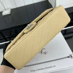Chanel A01112 Flap Classic 11.12 Handbag Grained Calfskin & Silver-Tone Metal Apricot - Default Title - View 5