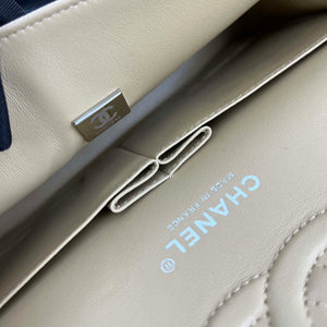 Chanel A01112 Flap Classic 11.12 Handbag Grained Calfskin & Silver-Tone Metal Apricot - Default Title - View 9