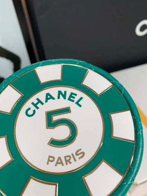 Chanel Ap3704 Clutch With Chain Lambskin Enamel & Gold-Tone Metal Green & White - Default Title - View 4