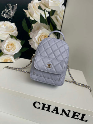 Chanel Ap3753 CLASSIC MINI Backpack Calfskin Gray Purple - Default Title - View 1