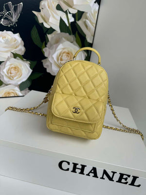 Chanel Ap3753 CLASSIC MINI Backpack Calfskin Yellow - Default Title - View 1