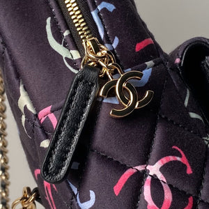 Chanel Ap3753 CLASSIC MINI Printed Fabric & Gold Metal Black & Multicolour - Default Title - View 6