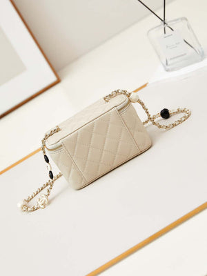Chanel AP3784 Clutch With Chain Lambskin Vanity Box bag with Enamel buckle AP3231 Beige - Default Title - View 5