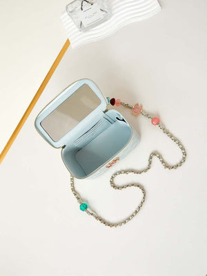 Chanel AP3784 Clutch With Chain Lambskin Vanity Box bag with Enamel buckle AP3231 Light Blue - Default Title - View 8