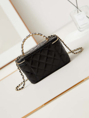Chanel AP3804 Clutch Lambskin Vanity Box bag With Pearl handle Black - Default Title - View 5